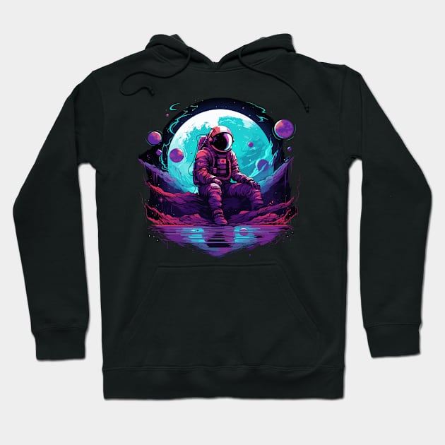 astronaut sitting on a planet Hoodie by legend